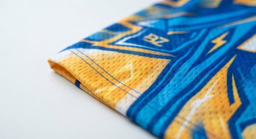 Macro shot of sublimated jersey fabric texture